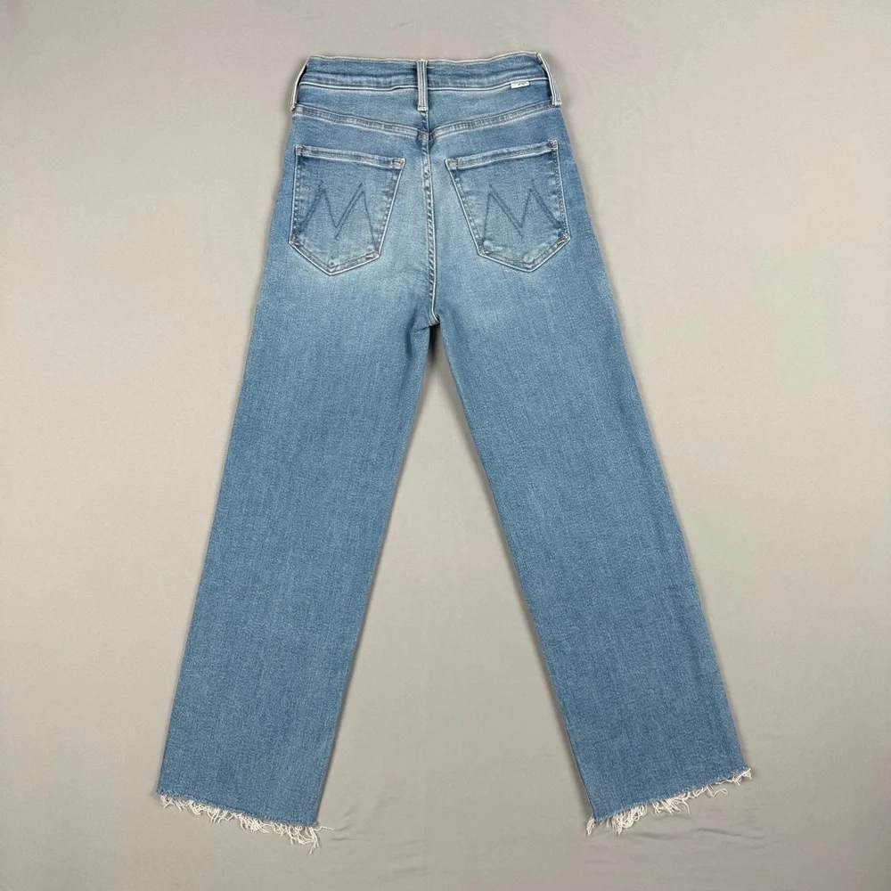 MOTHER Rambler Zip Flood High Rise Straight Jeans Out of the Blue Size 25 - Picture 2 of 10